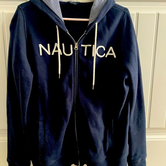 Nautica Blue Zip-up sweatshirt size Large - Picture 3 of 4